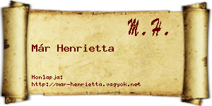 Már Henrietta névjegykártya